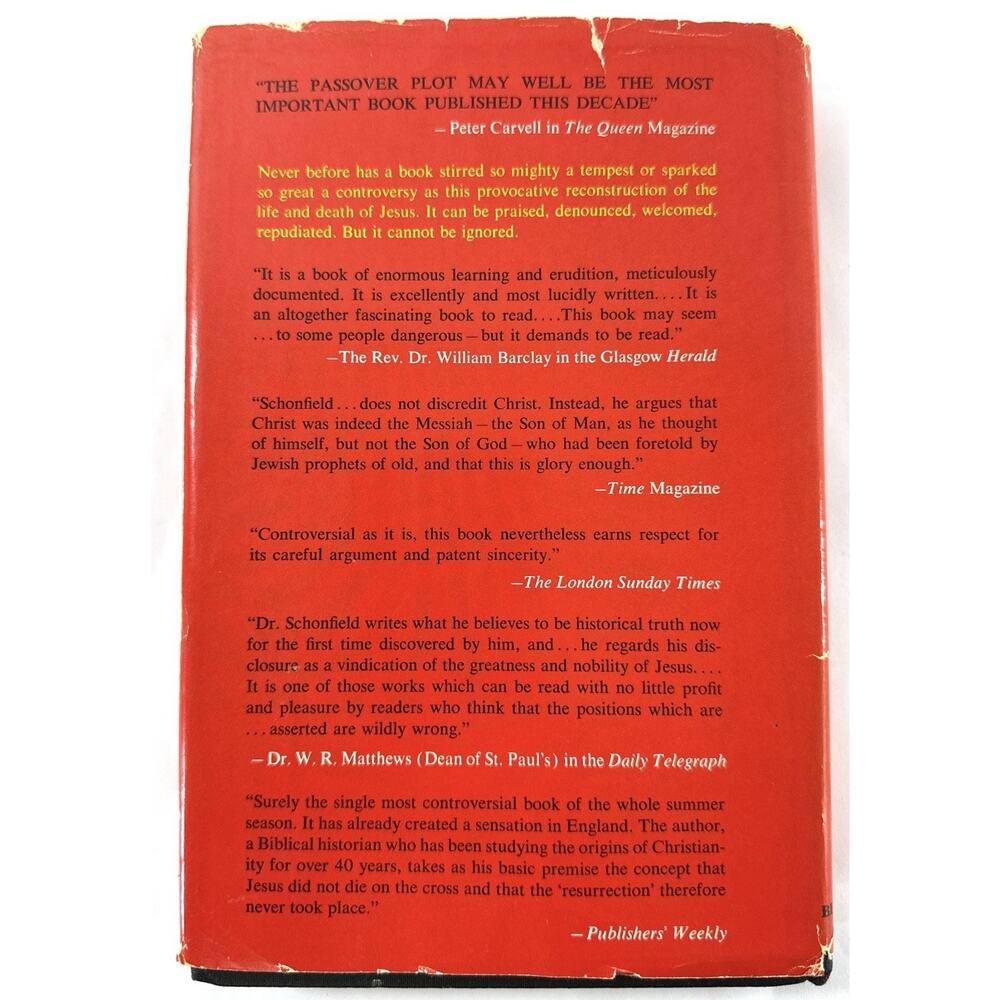 The Passover Plot by Hugh J. Schonfield 1965 HC w Dust Jacket Bernard Geis - Picture 5 of 10
